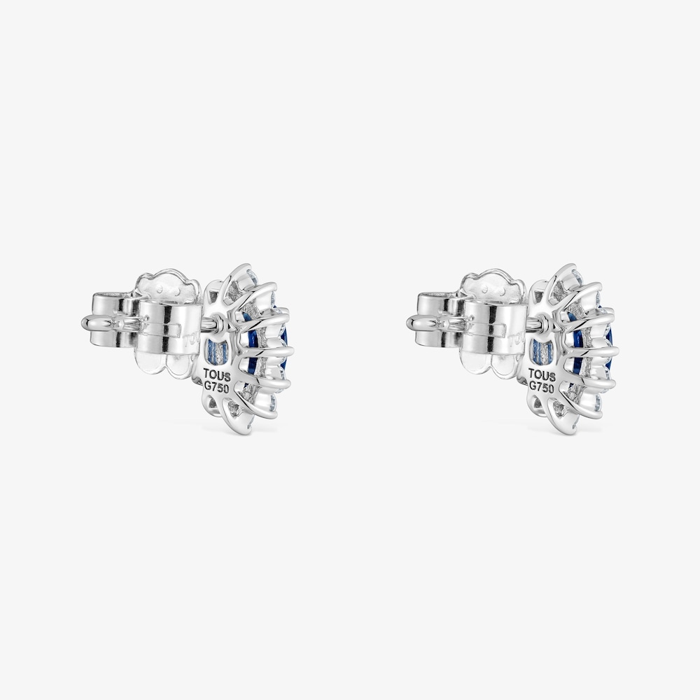 Pendientes de oro blanco con diamantes y zafiros TOUS Sweet Sapphire