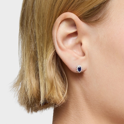 Brincos em ouro branco com diamantes e safiras TOUS Sweet Sapphire