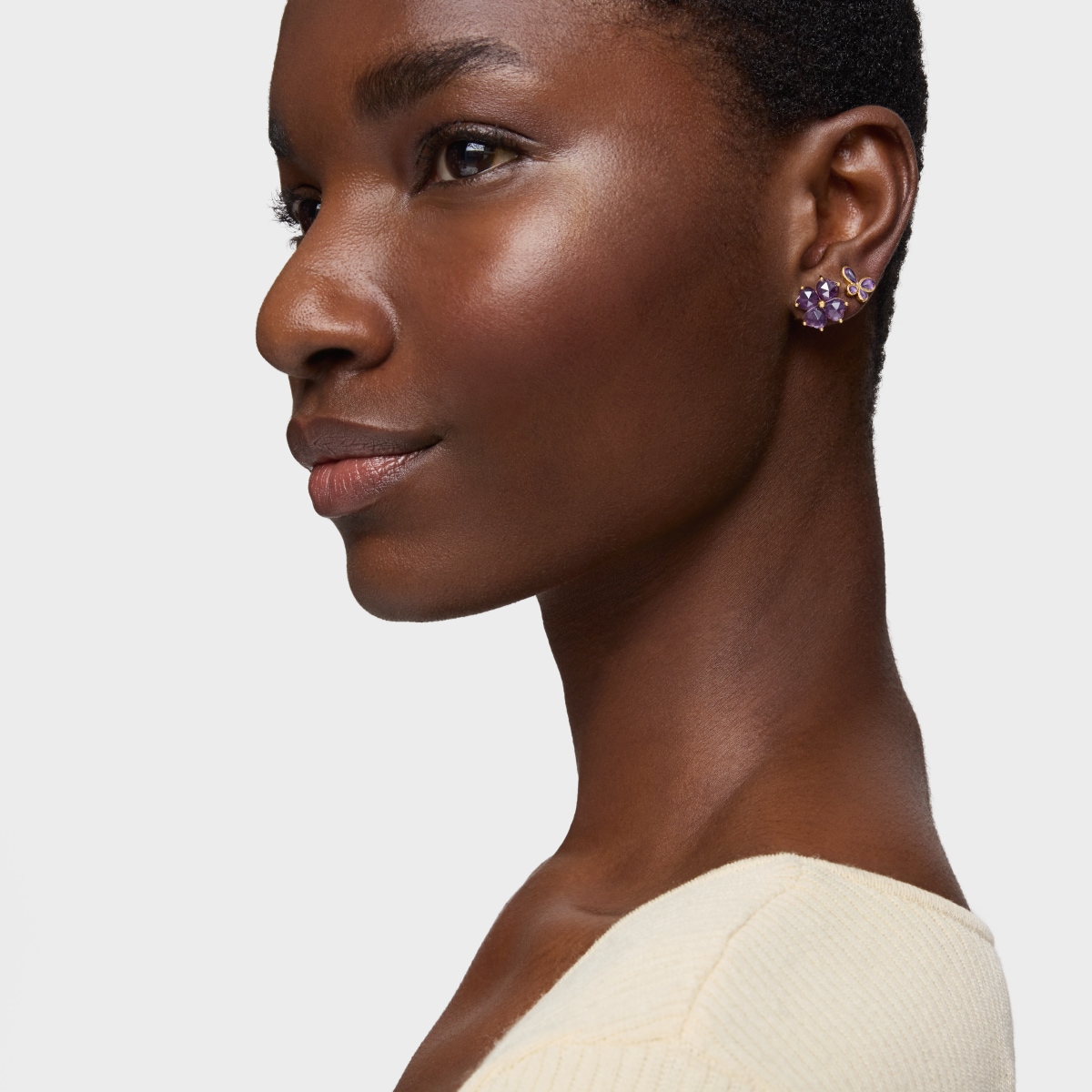 Pendientes de oro y amatista Daisy