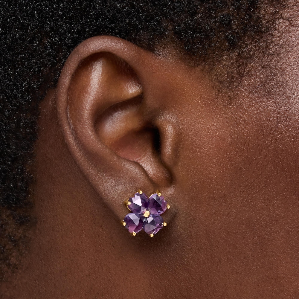 Pendientes de oro y amatista Daisy image number 5