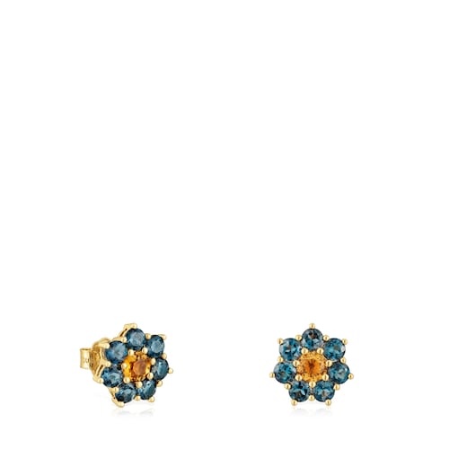 Pendientes de oro y gemas Daisy