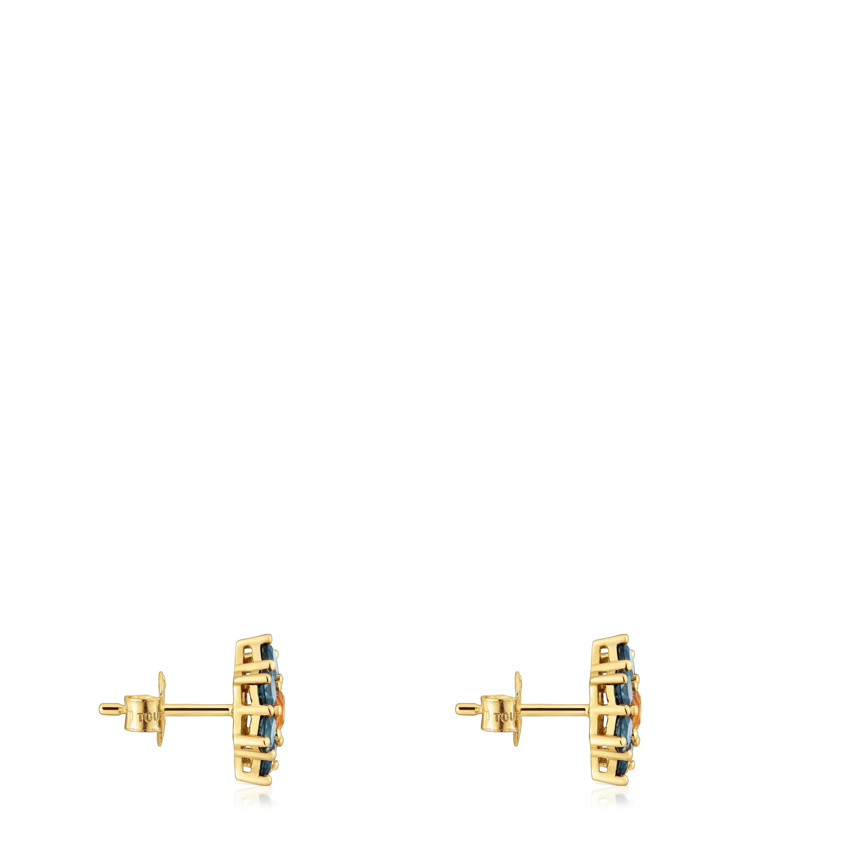 Gold Earrings with gemstones Daisy
