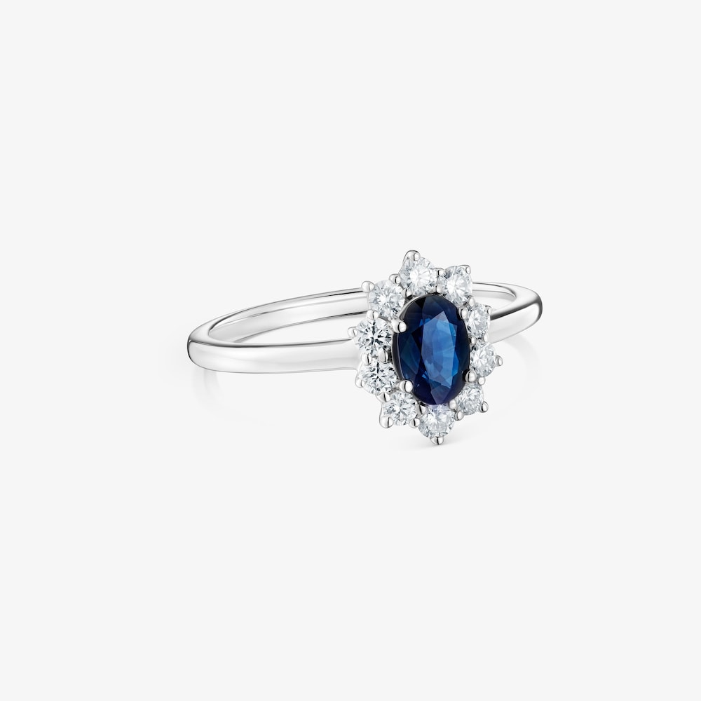 Anillo de oro blanco con diamantes y zafiros TOUS Sweet Sapphire