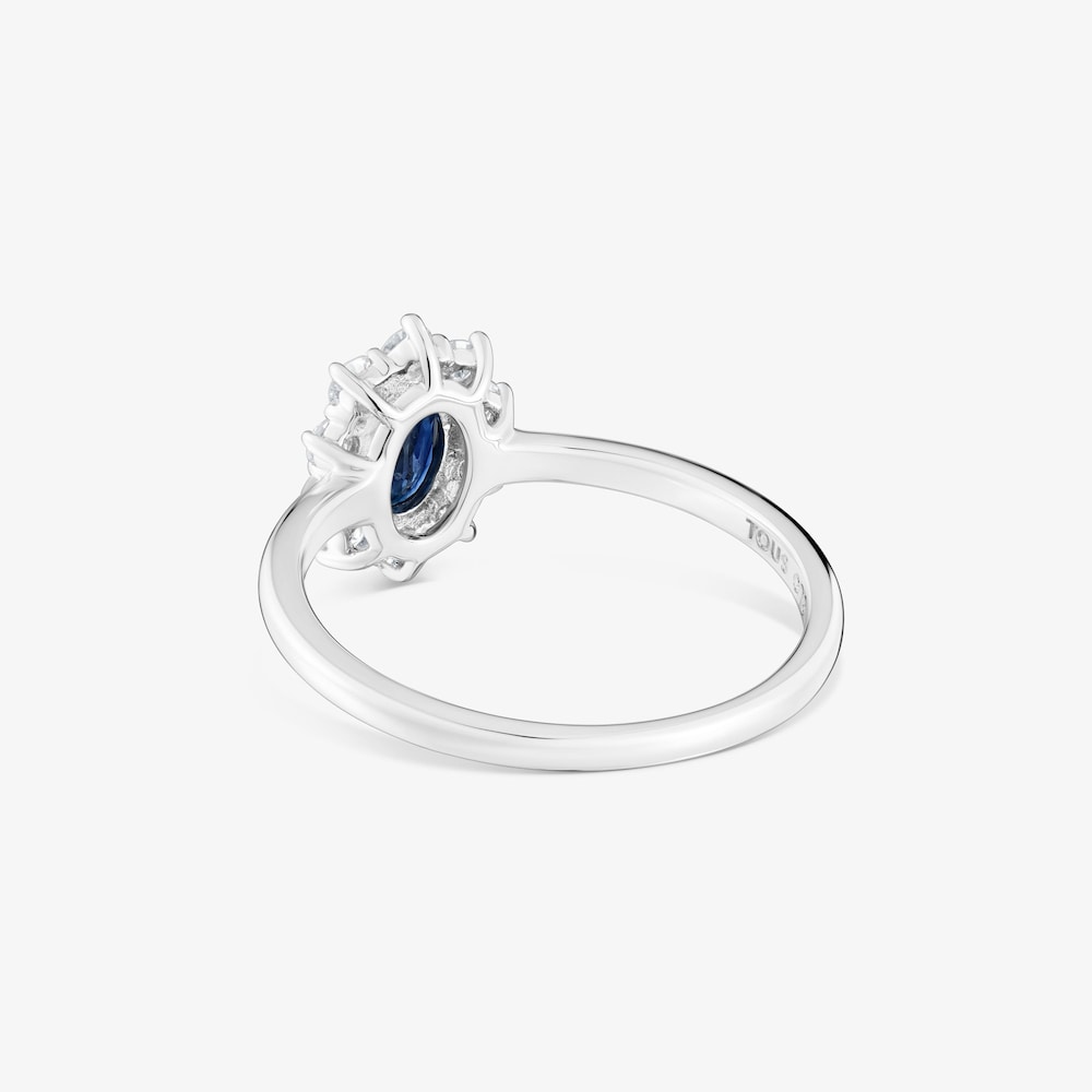 Anillo de oro blanco con diamantes y zafiros TOUS Sweet Sapphire