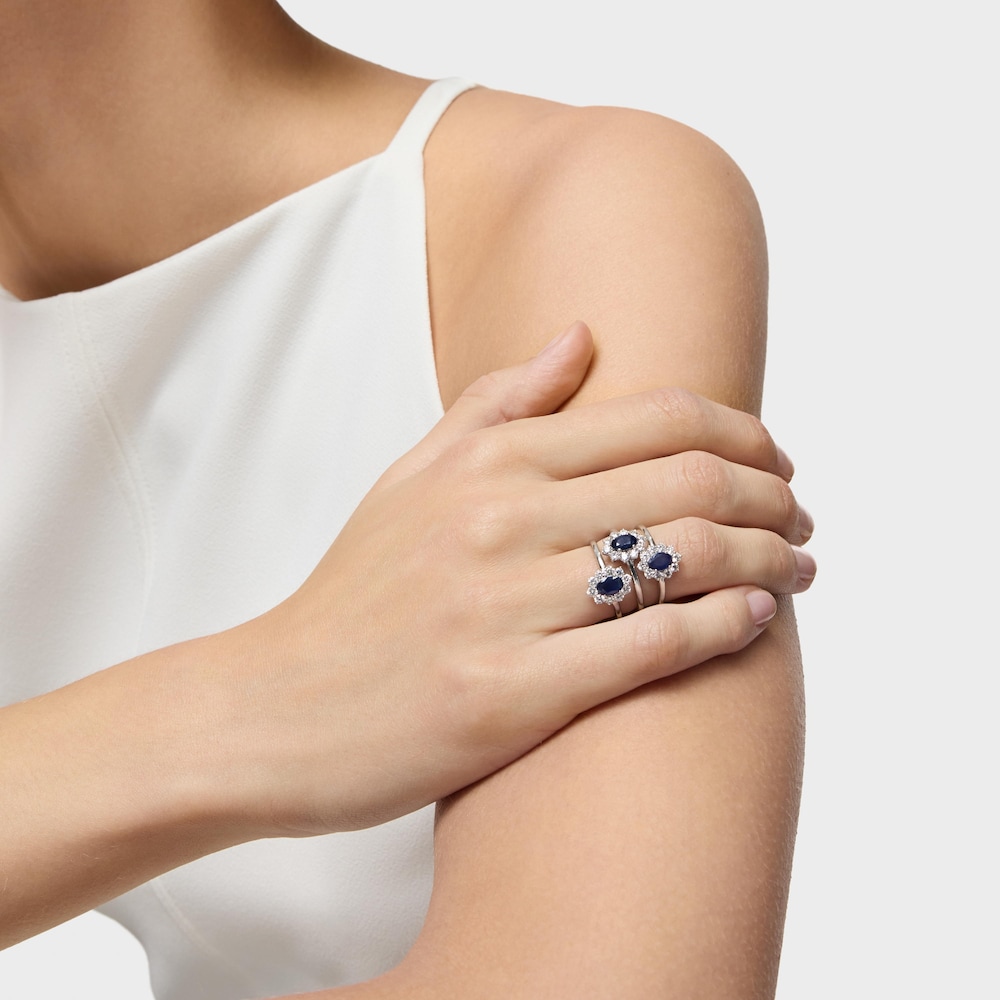 Anillo de oro blanco con diamantes y zafiros TOUS Sweet Sapphire