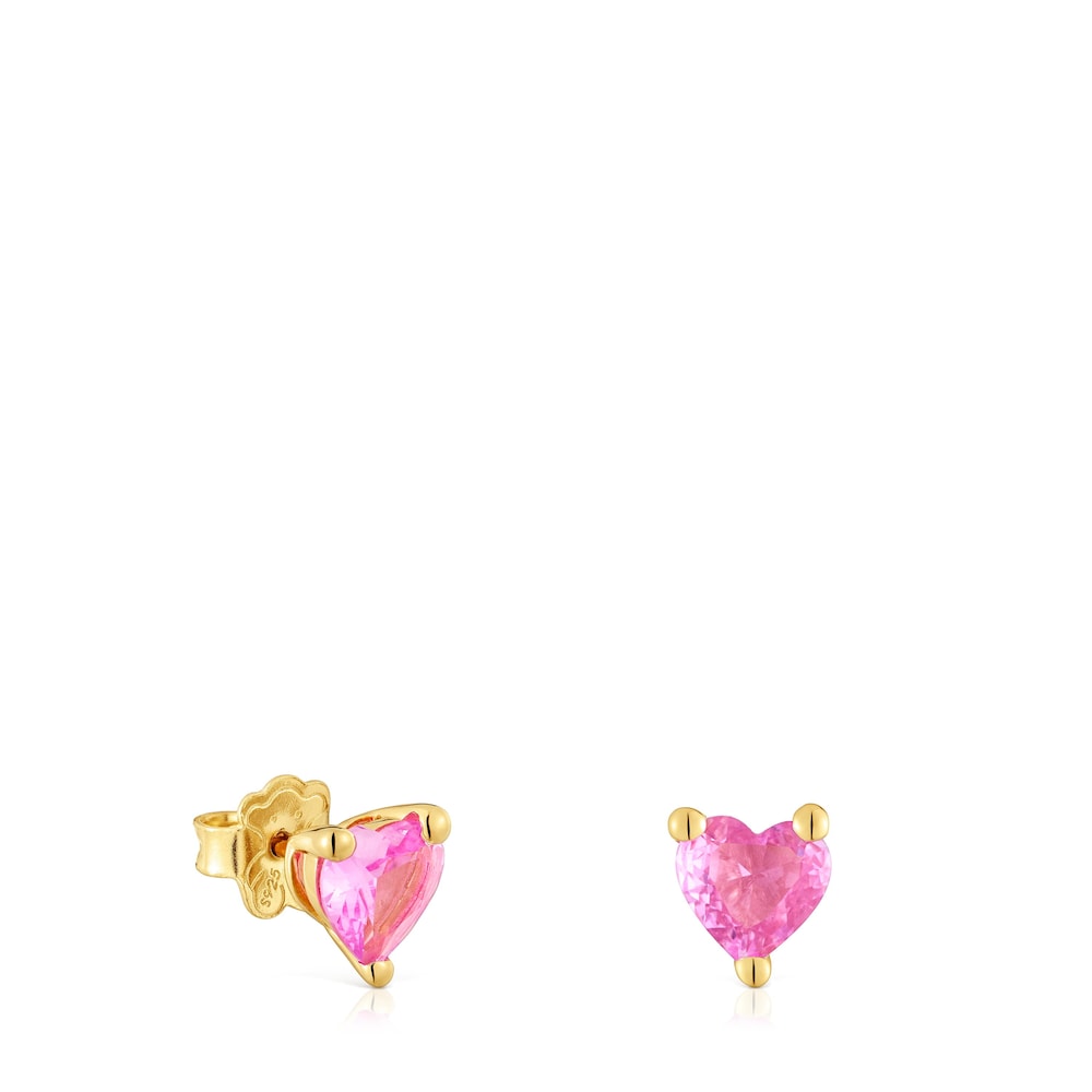 18kt gold plating over silver Earrings with lab-grown sapphire Garden of Love LGG