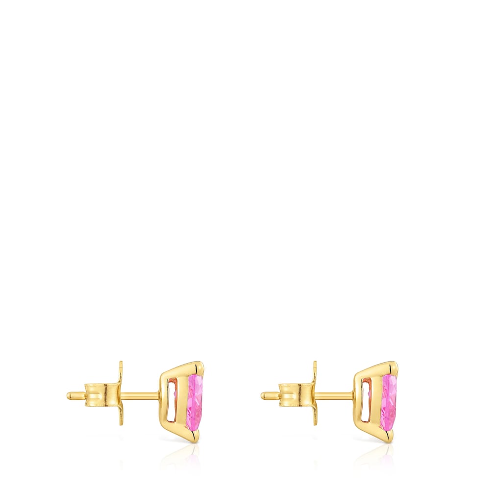 18kt gold plating over silver Earrings with lab-grown sapphire Garden of Love LGG image number 1