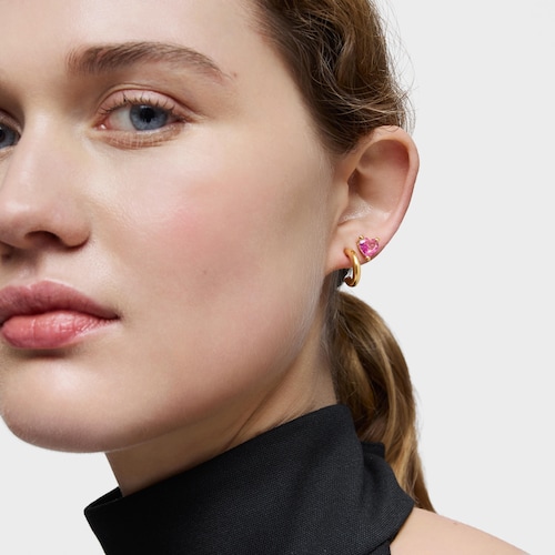 Pendientes con baño de oro 18 kt sobre plata y zafiro creado en laboratorio Garden Of Love LGG