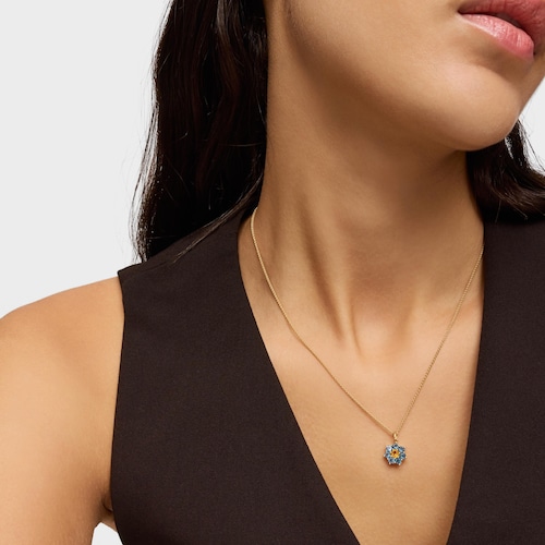 Wisiorek ze złota z kamieniami szlachetnymi Daisy