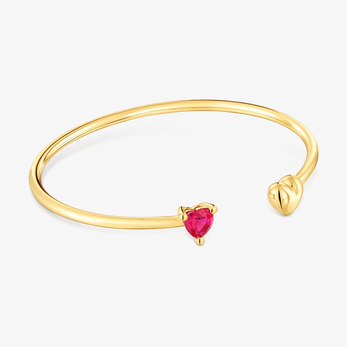 Tous - Pulsera Esclava Con Baño De Oro 18 Kt Sobre Plata Y Rubí Creado En Laboratorio Garden Of Love Lgg - Rojo