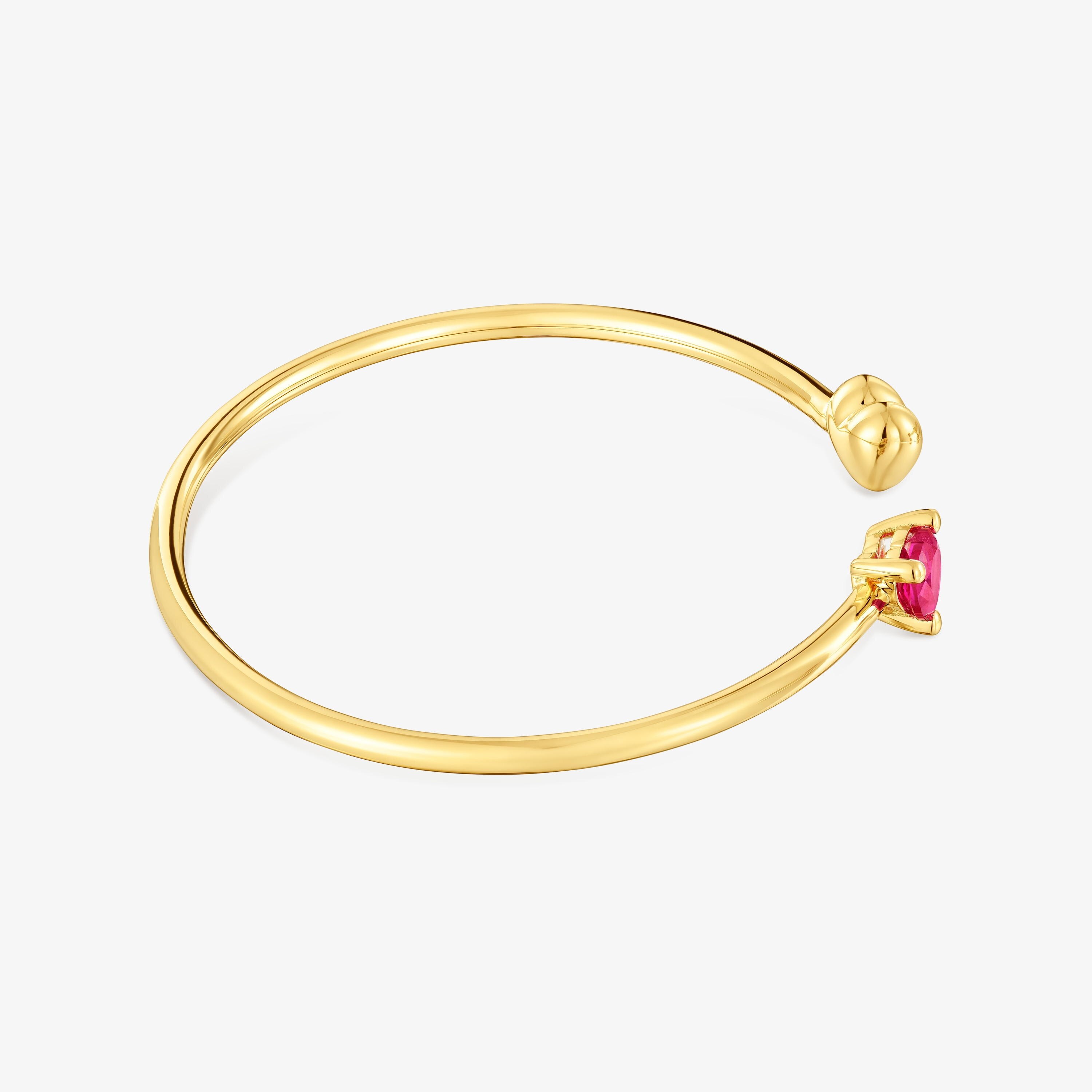 18K gold vermeil Bangle with lab-grown ruby Garden of Love LGG