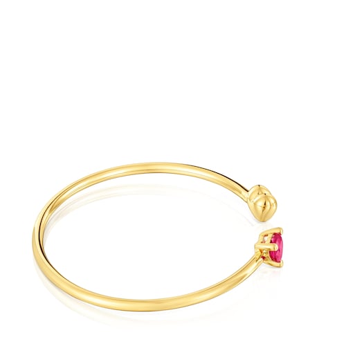 18kt gold plating over silver Bangle with lab-grown ruby Garden of Love LGG