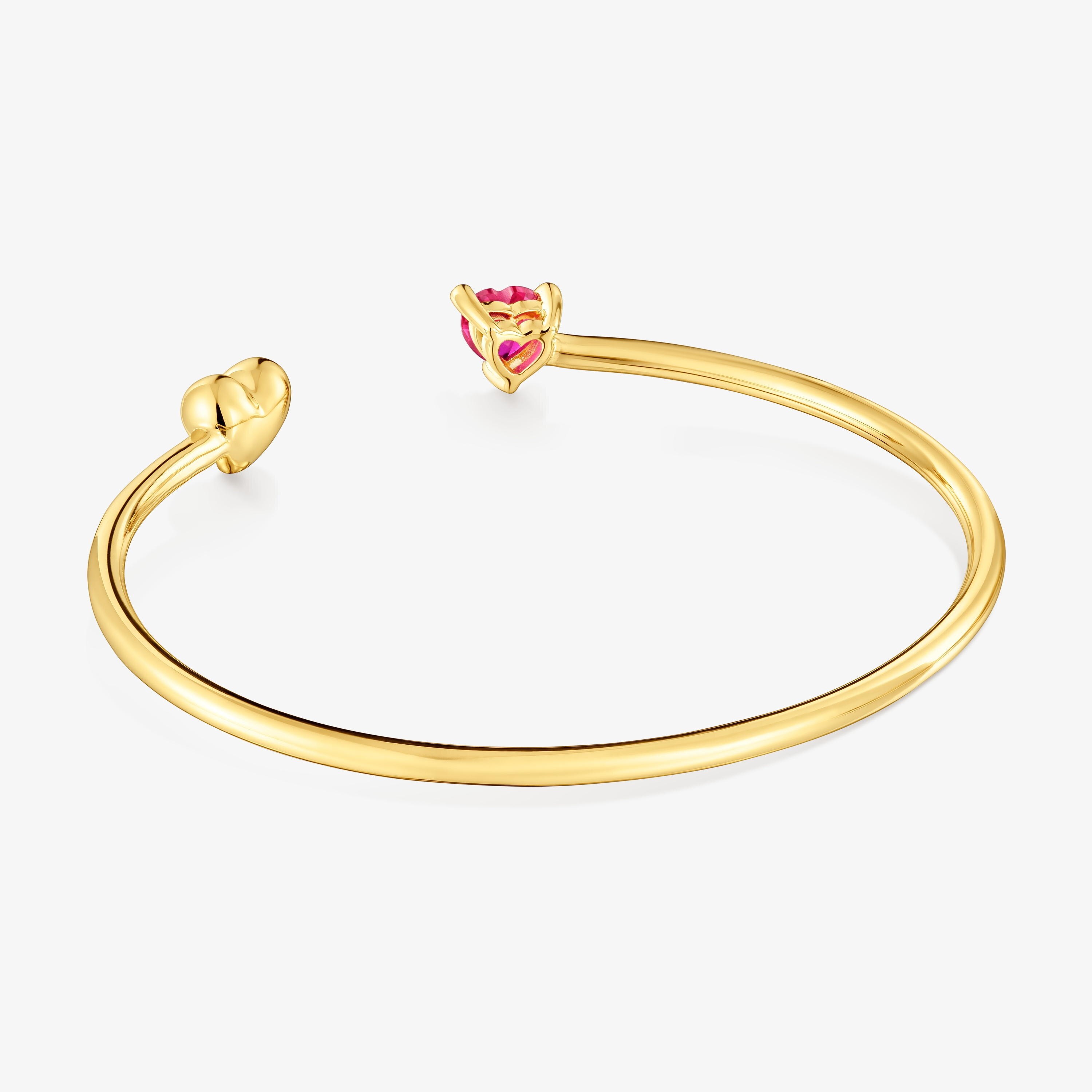 18K gold vermeil Bangle with lab-grown ruby Garden of Love LGG