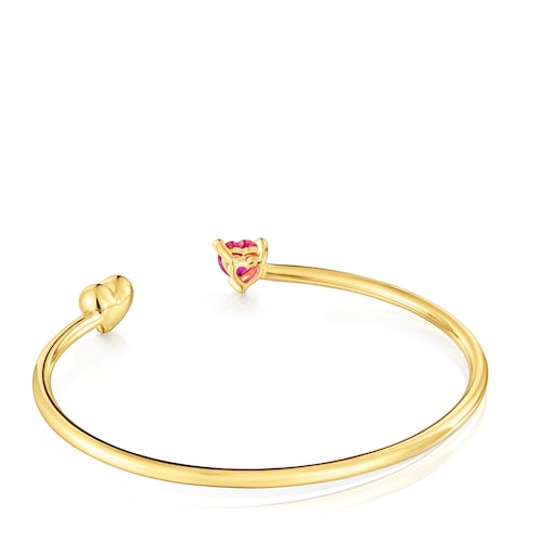 18kt gold plating over silver Bangle with lab-grown ruby Garden of Love LGG