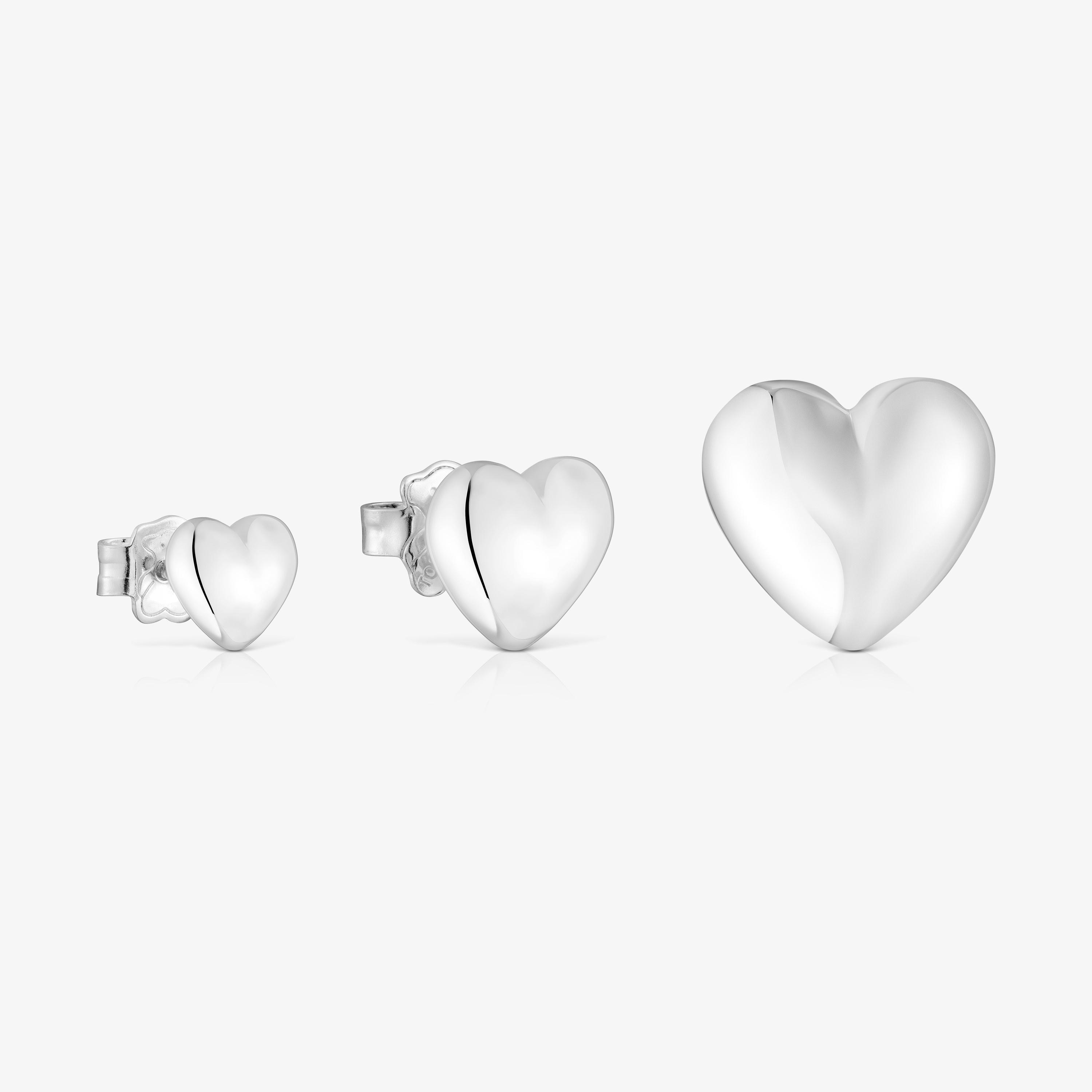 Set of silver heart Earrings Garden of Love