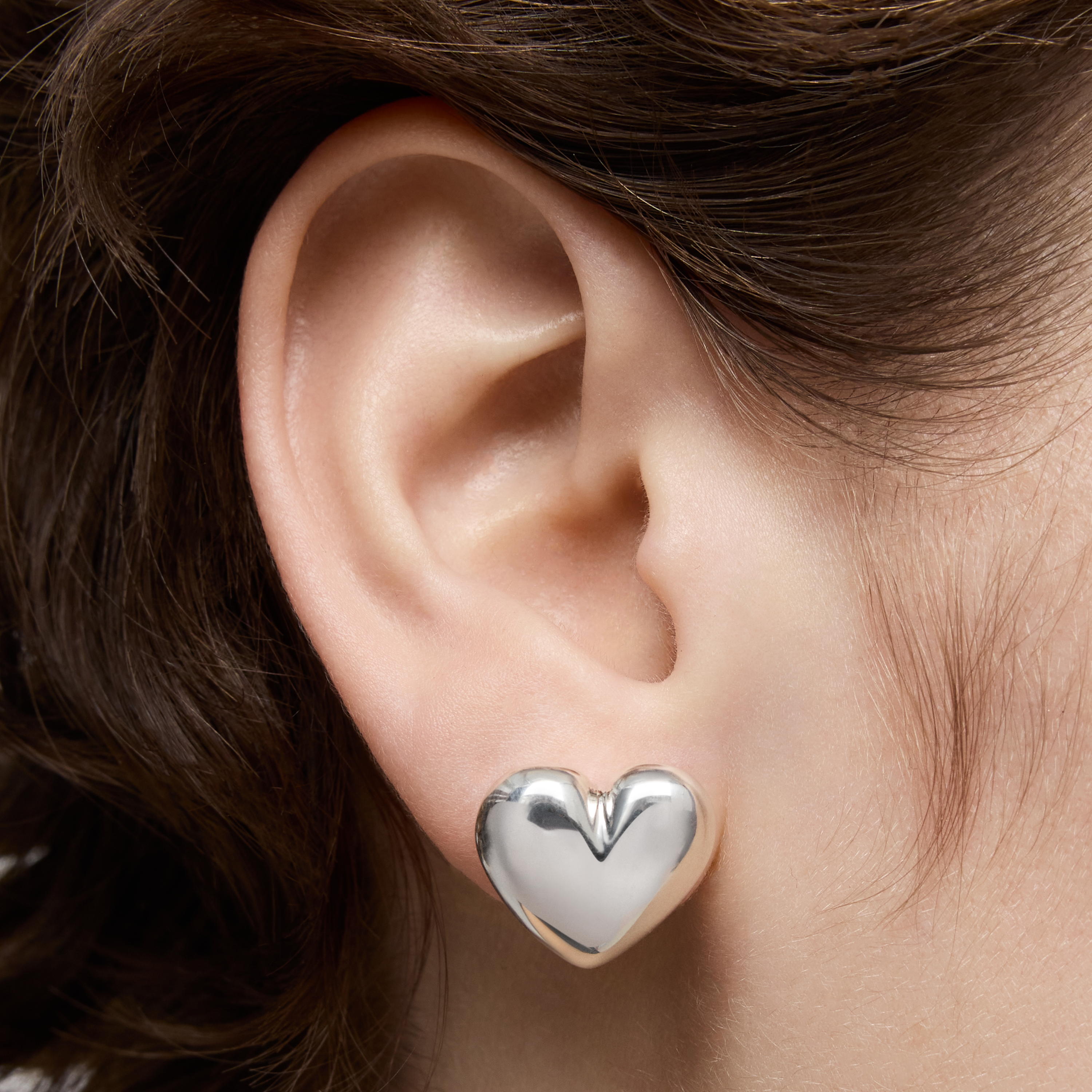 Set of silver heart Earrings Garden of Love