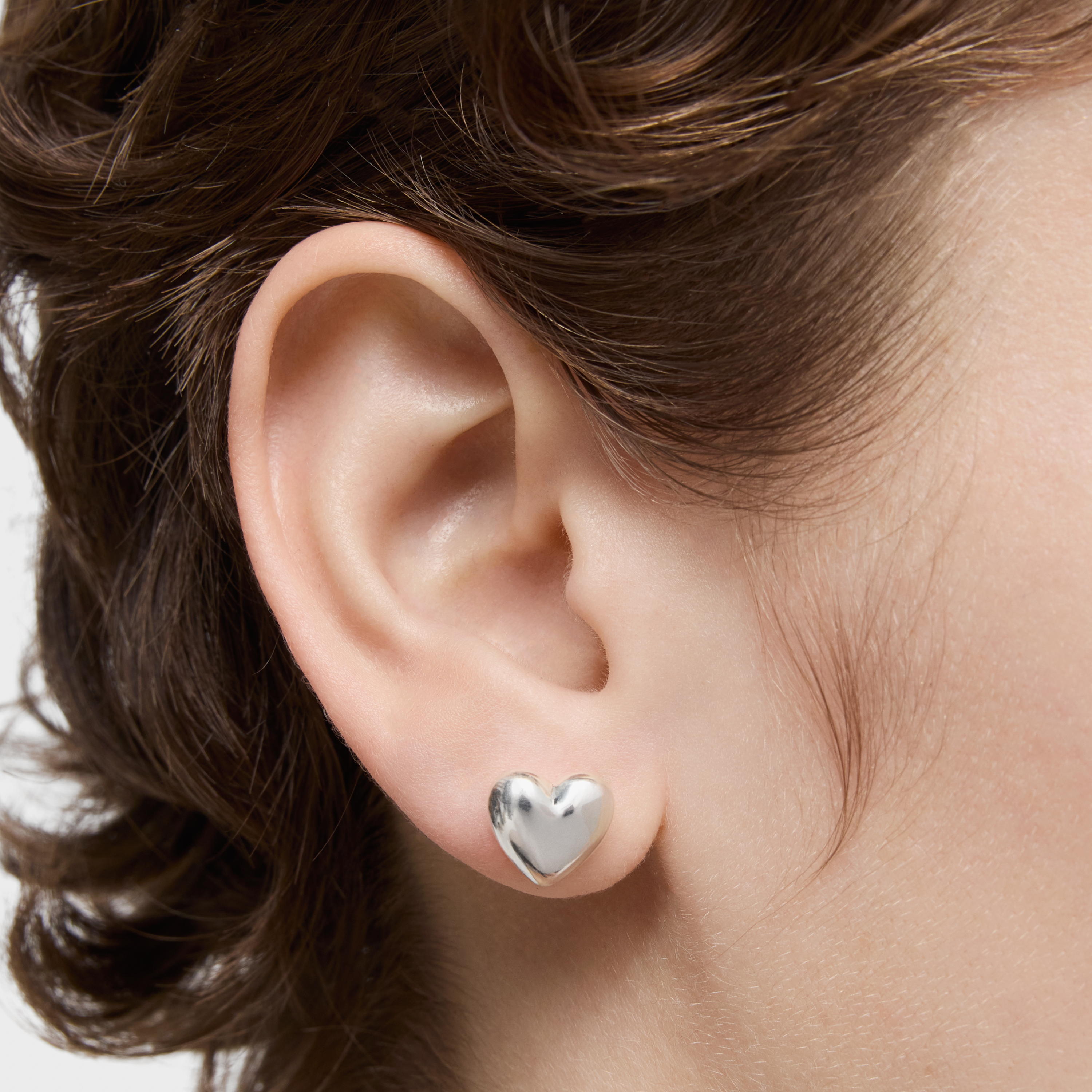 Set of silver heart Earrings Garden of Love