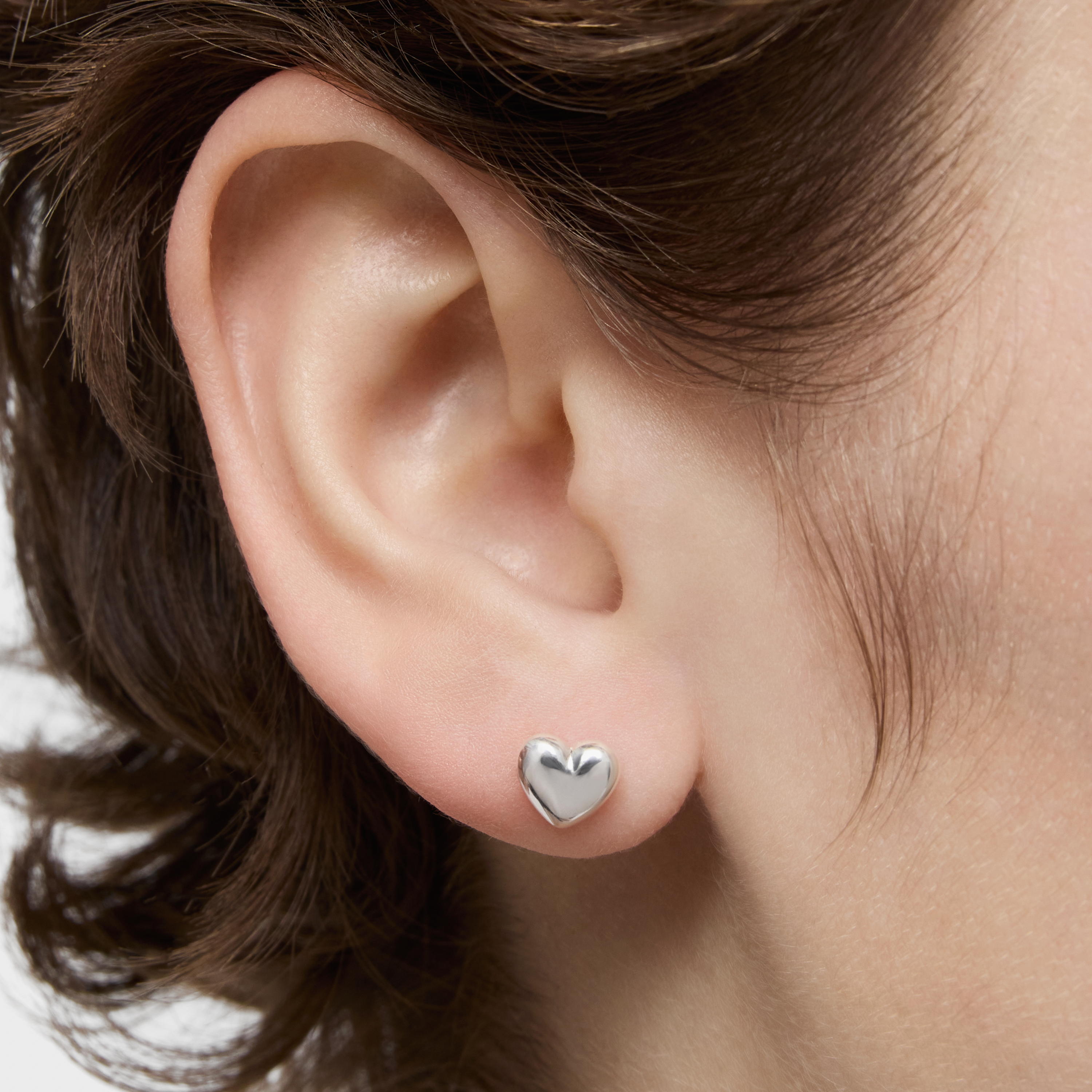 Set of silver heart Earrings Garden of Love