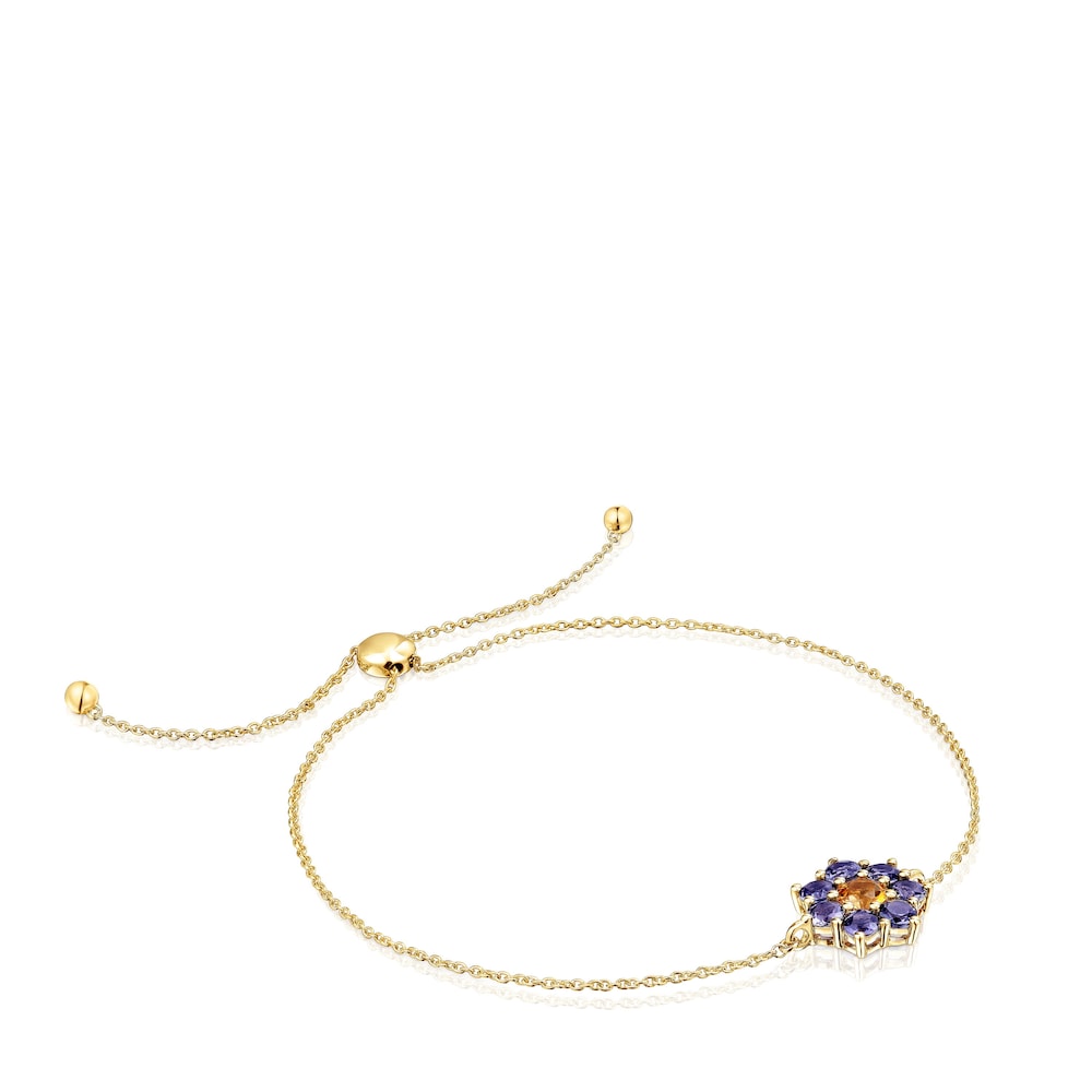 Pulsera cadena de oro y gemas Daisy Pulsera cadena de oro y gemas Daisy
