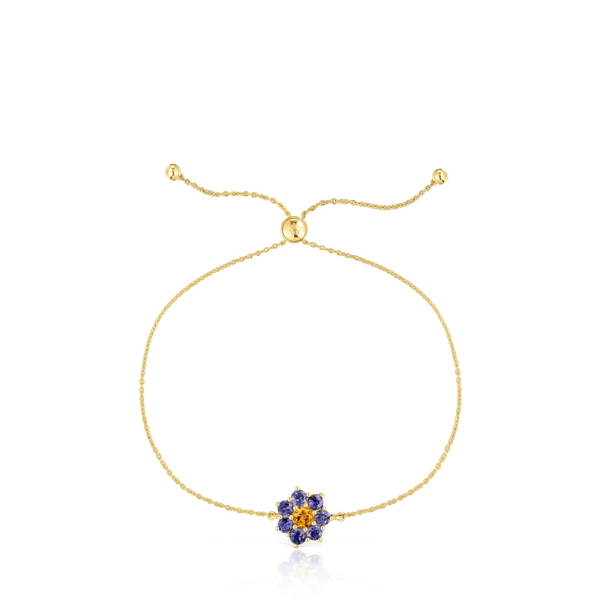 Gold Chain bracelet with gemstones Daisy
