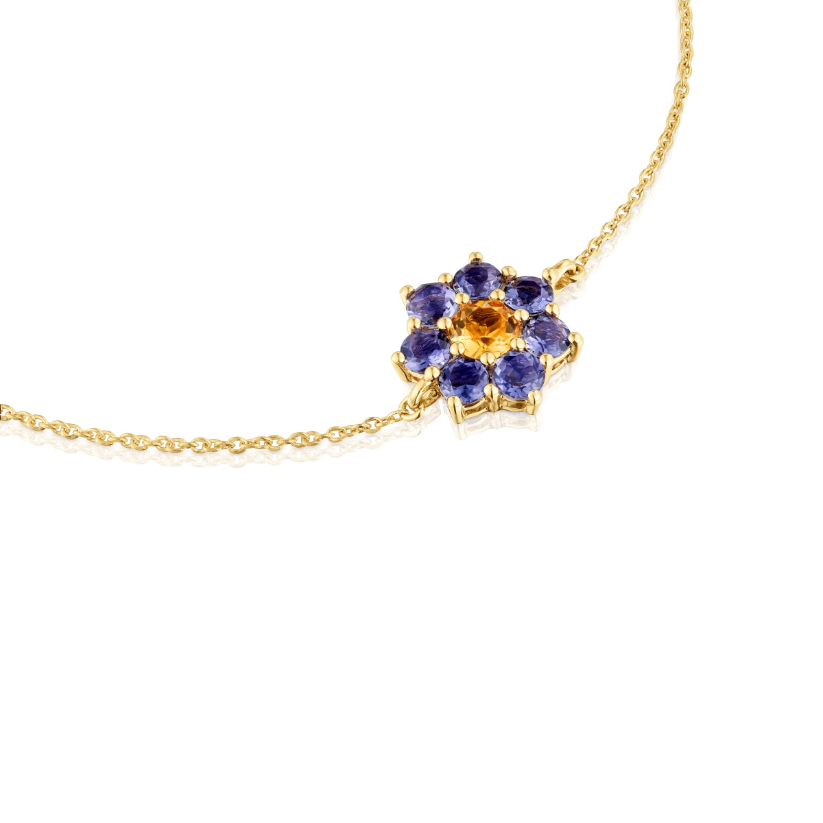 Gold Chain bracelet with gemstones Daisy