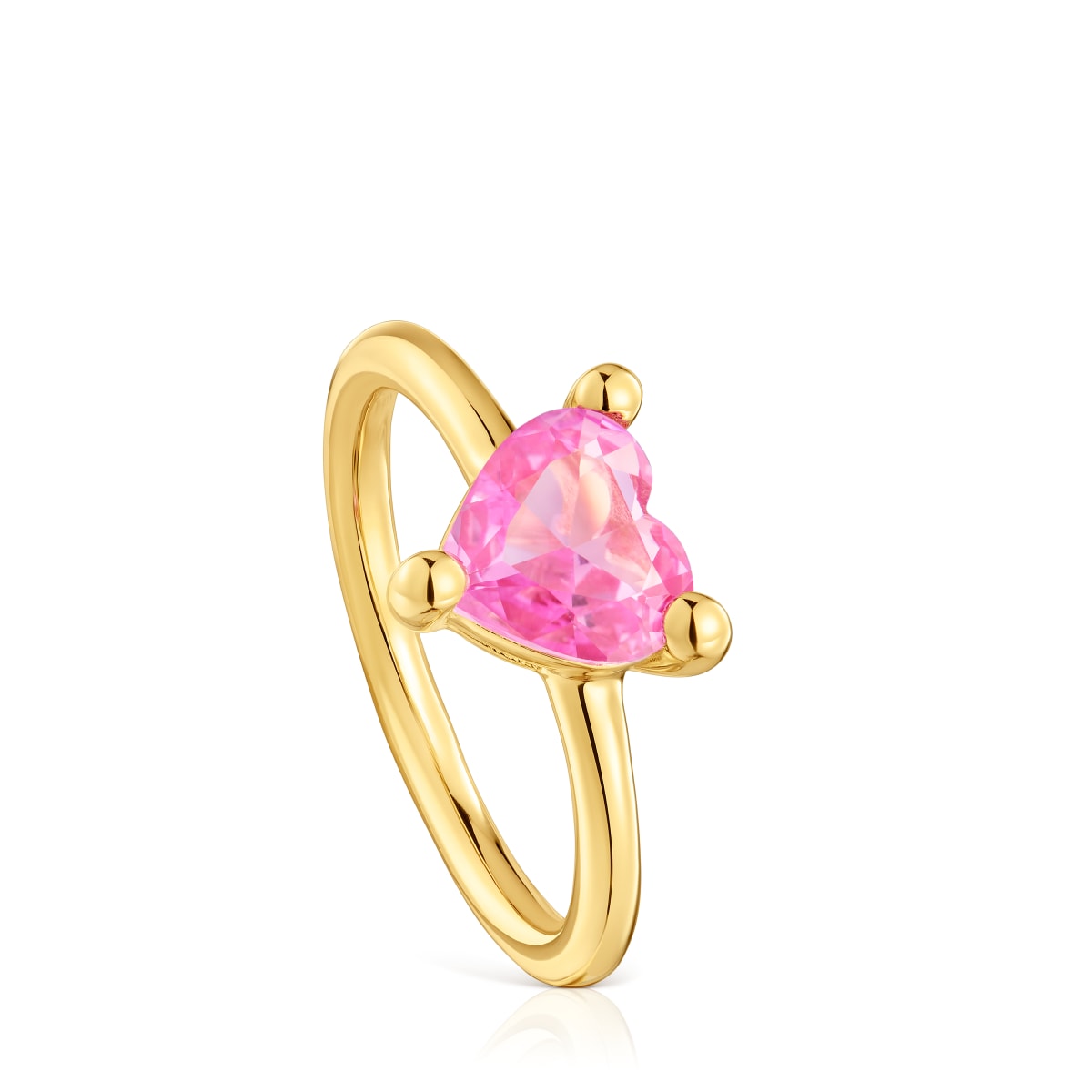 Tous - Anillo Con Baño De Oro 18 Kt Sobre Plata Y Zafiro Creado En Laboratorio Garden Of Love Lgg Talla 8