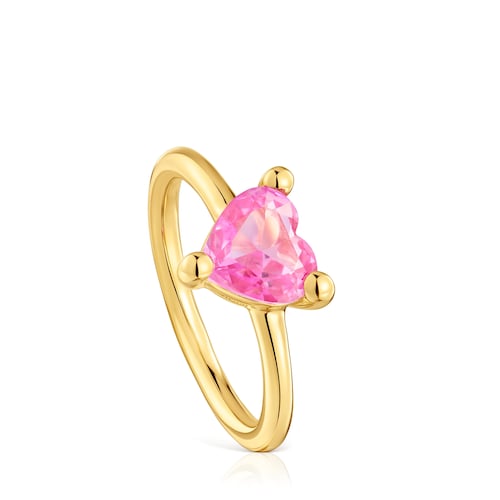18kt gold plating over silver Ring with lab-grown sapphire Garden of Love LGG