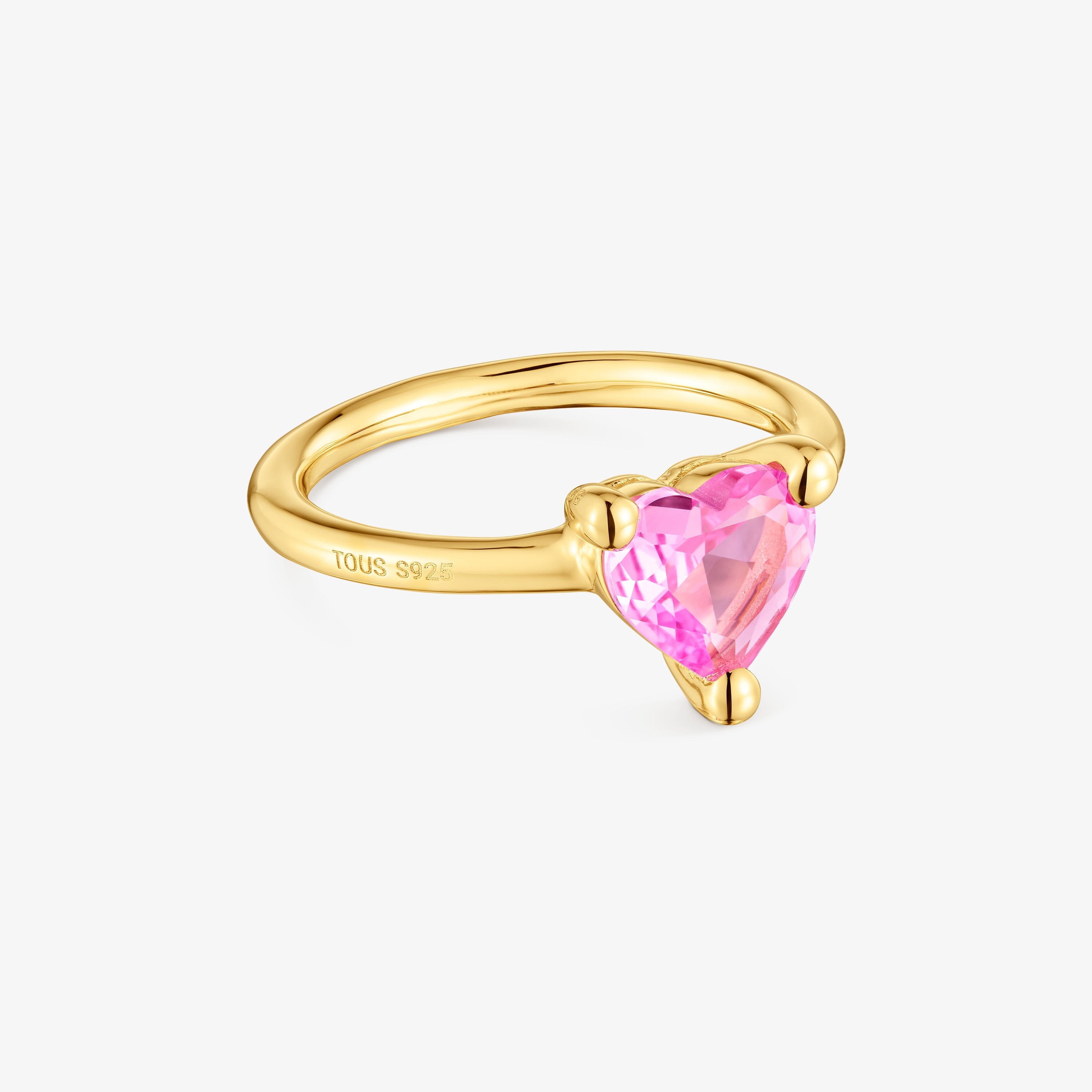18K gold vermeil Ring with lab-grown sapphire Garden of Love LGG