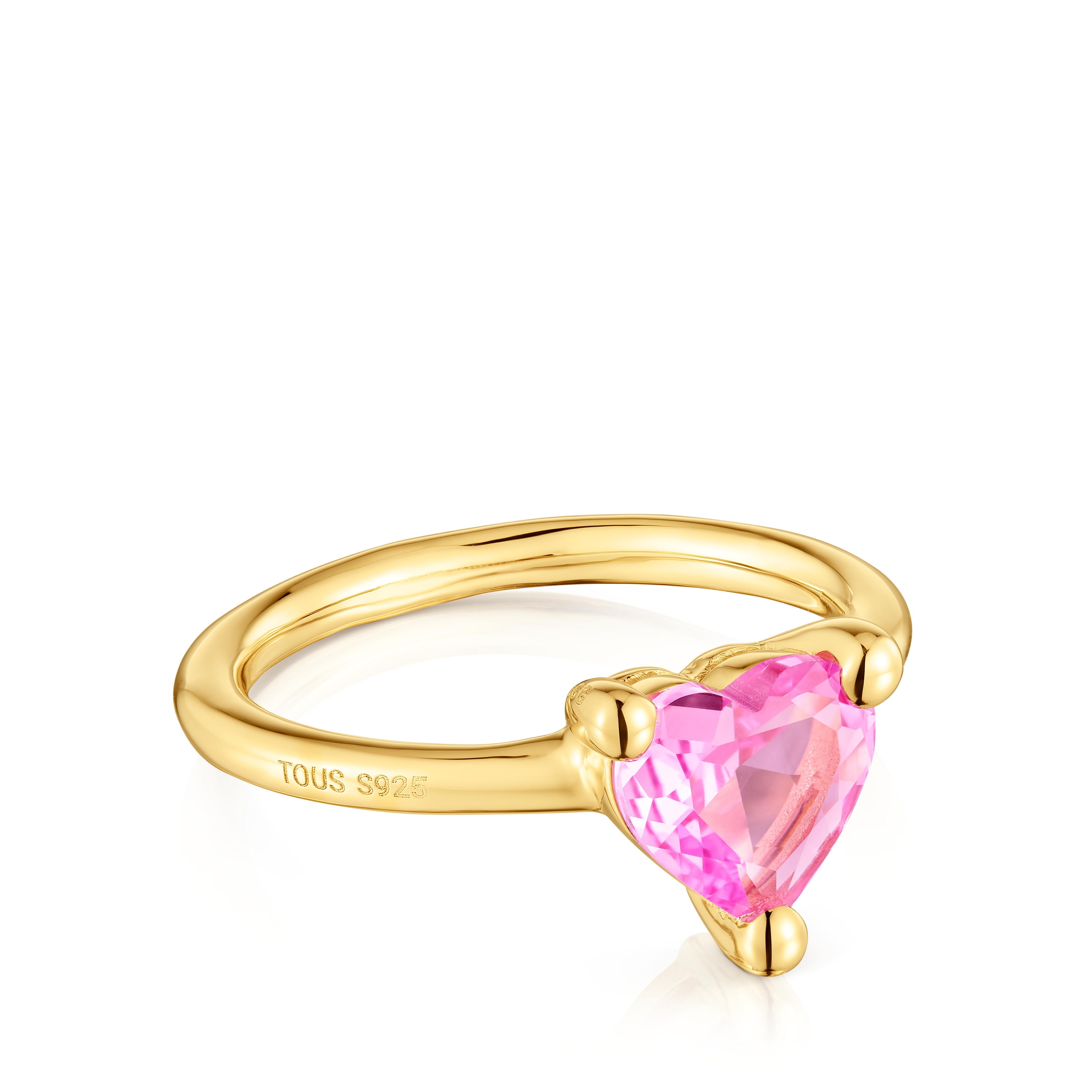 18kt gold plating over silver Ring with lab-grown sapphire Garden of Love LGG