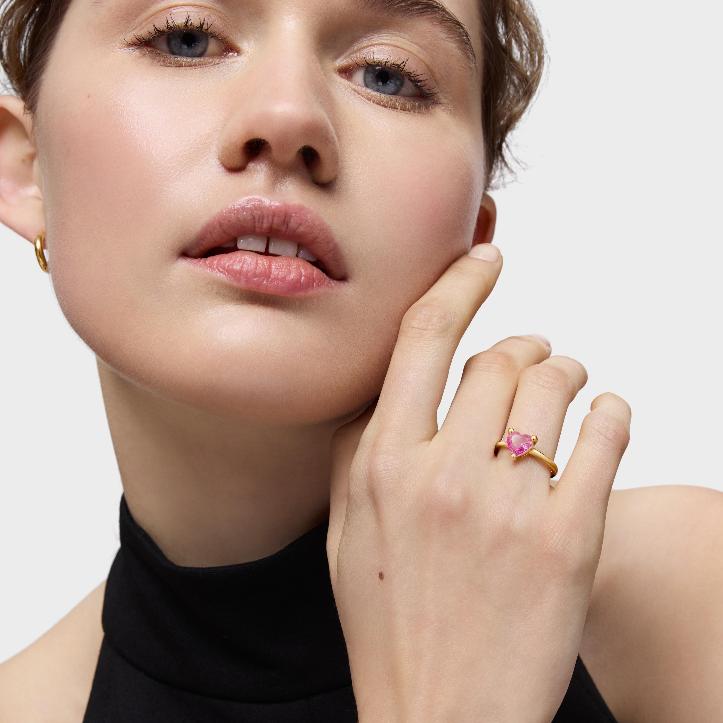 18K gold vermeil Ring with lab-grown sapphire Garden of Love LGG
