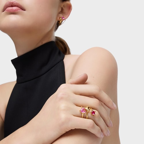 18kt gold plating over silver Ring with lab-grown sapphire Garden of Love LGG