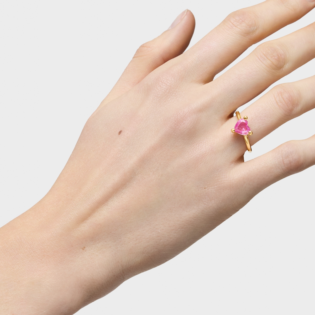 18kt gold plating over silver Ring with lab-grown sapphire Garden of Love LGG