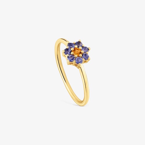 Anillo de oro y gemas Daisy