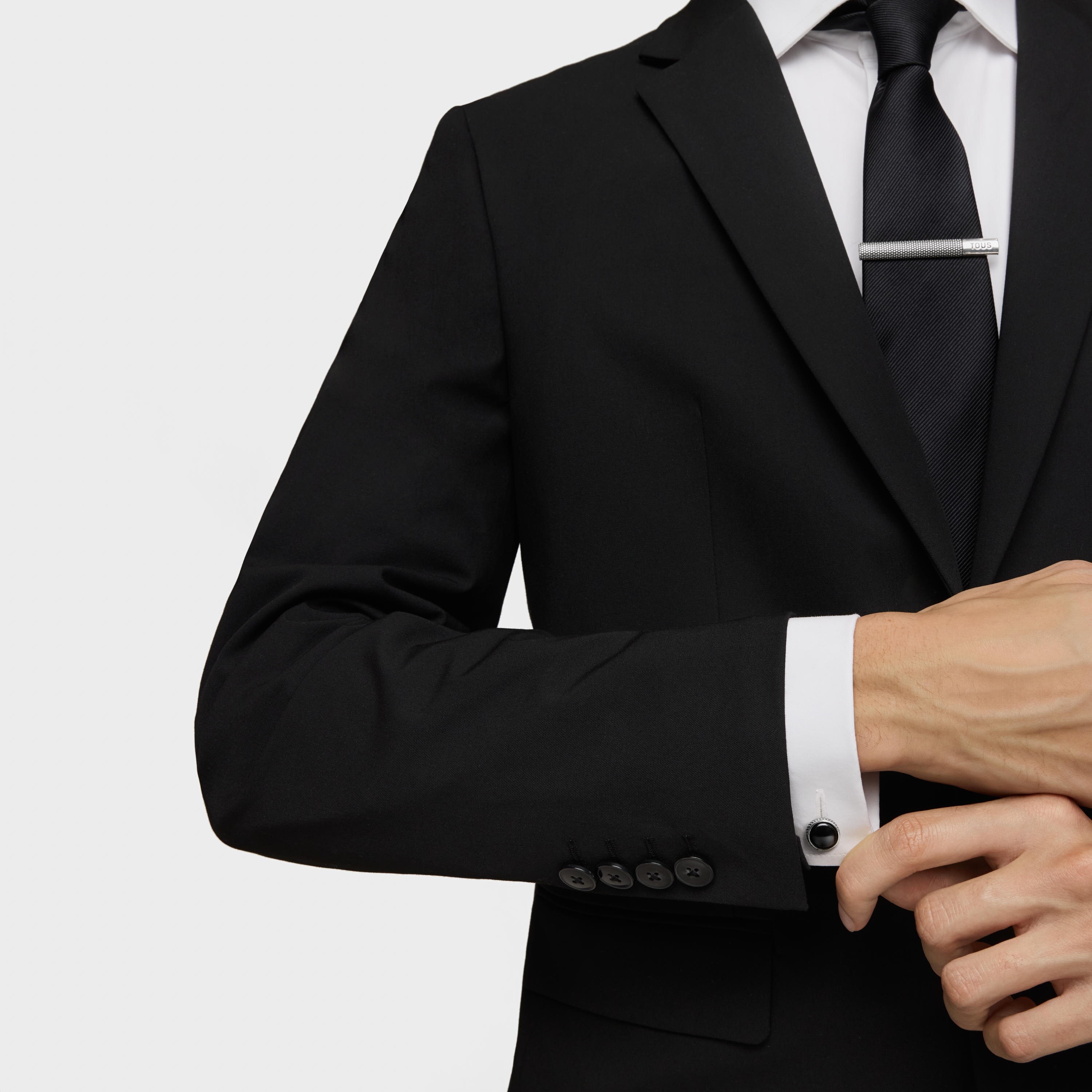 Aged silver and onyx Cufflinks TOUS Man