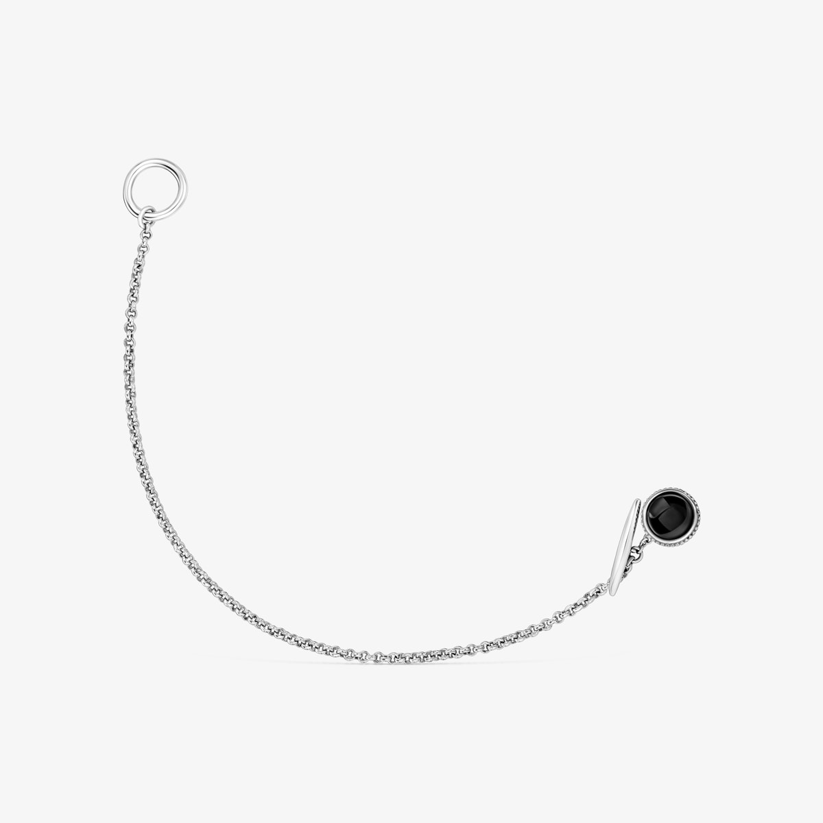 Tous - Pulsera Cadena De Plata Envejecida Y Ónix Tous Man - Negro