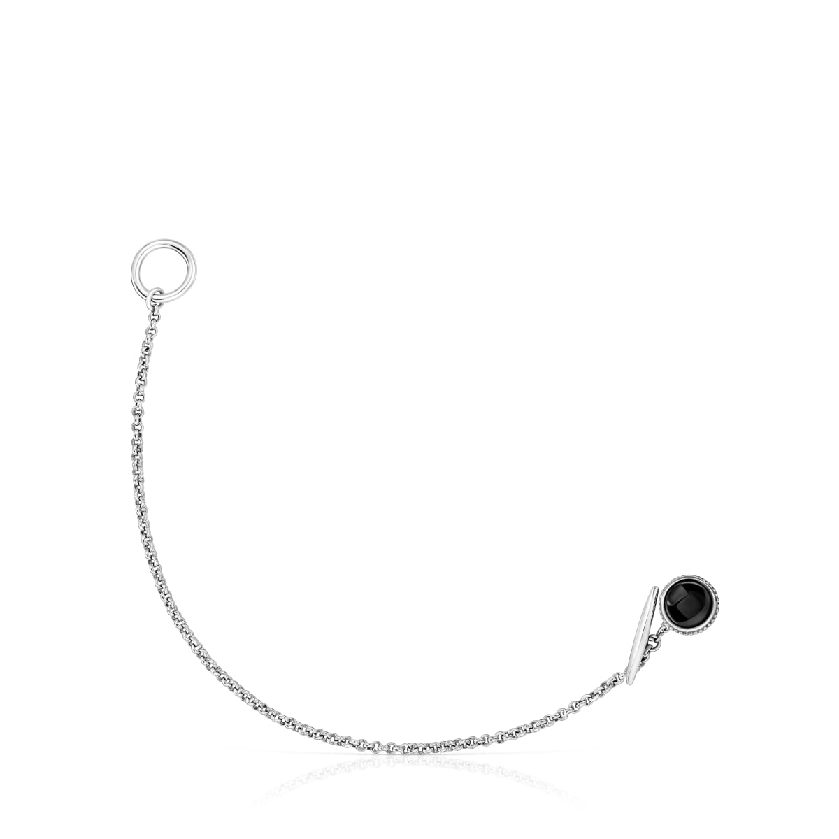 Aged silver and onyx chain Bracelet TOUS Man