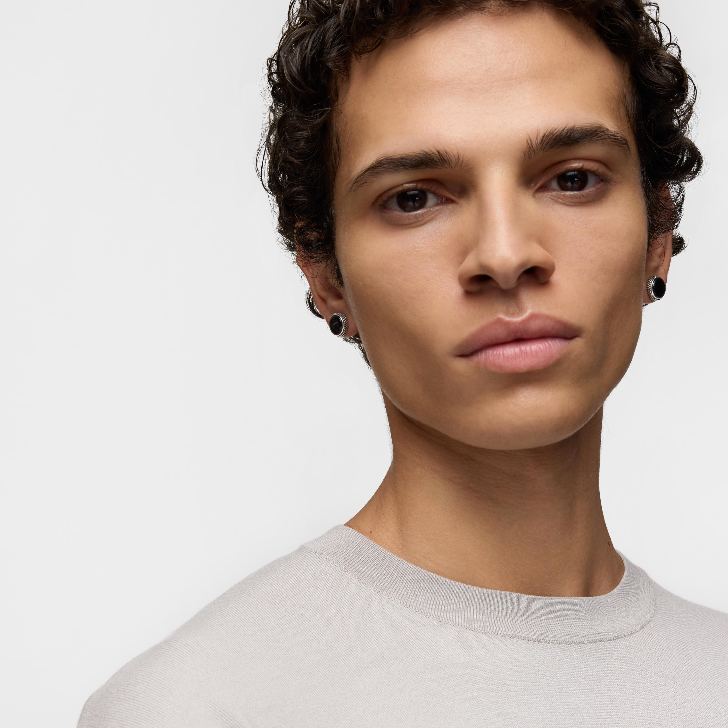 Aged silver and onyx Earrings TOUS Man