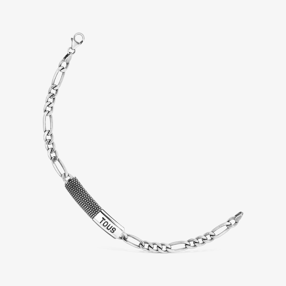Tous - Pulsera Cadena De Plata Envejecida Tous Man - Negro