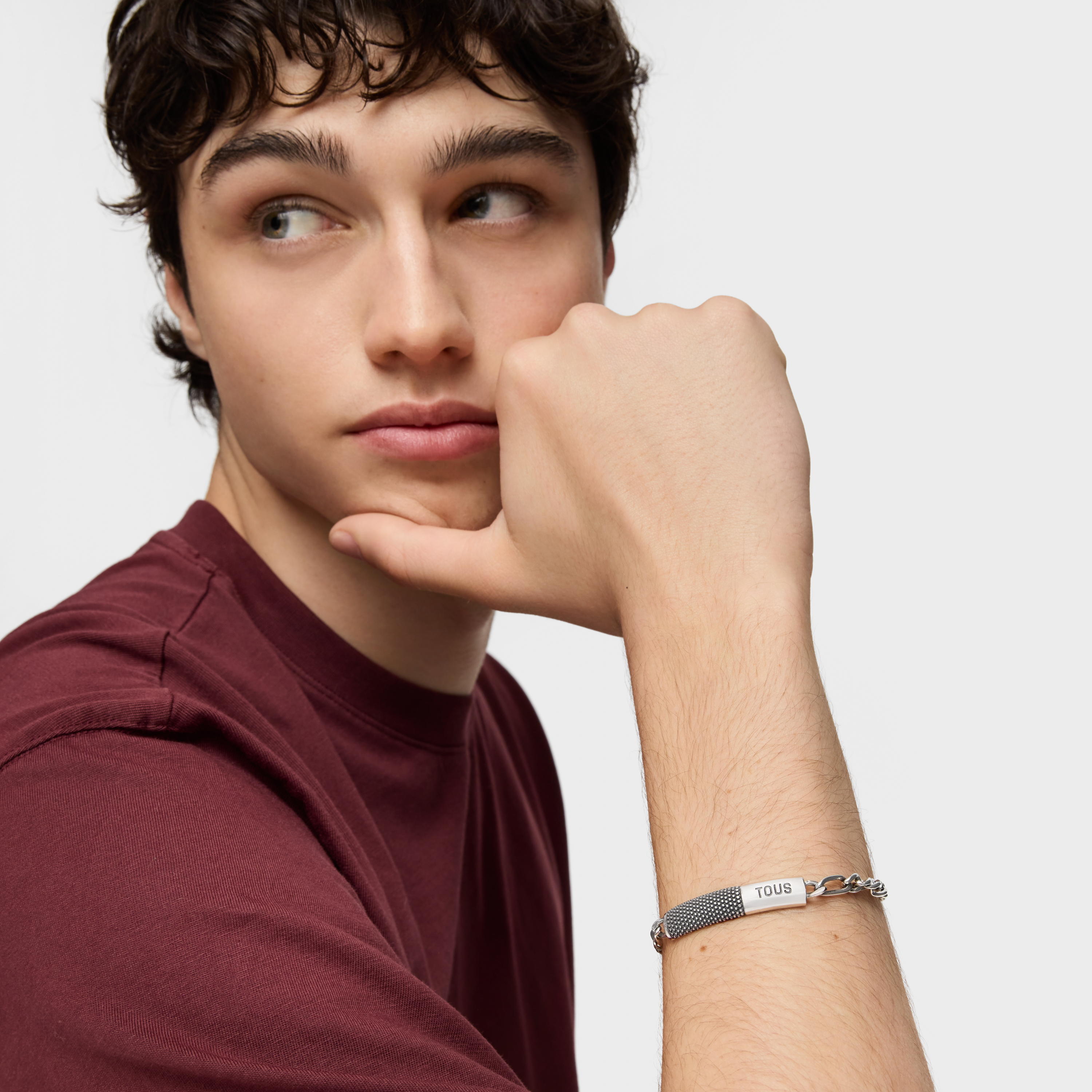 Aged silver chain Bracelet TOUS Man