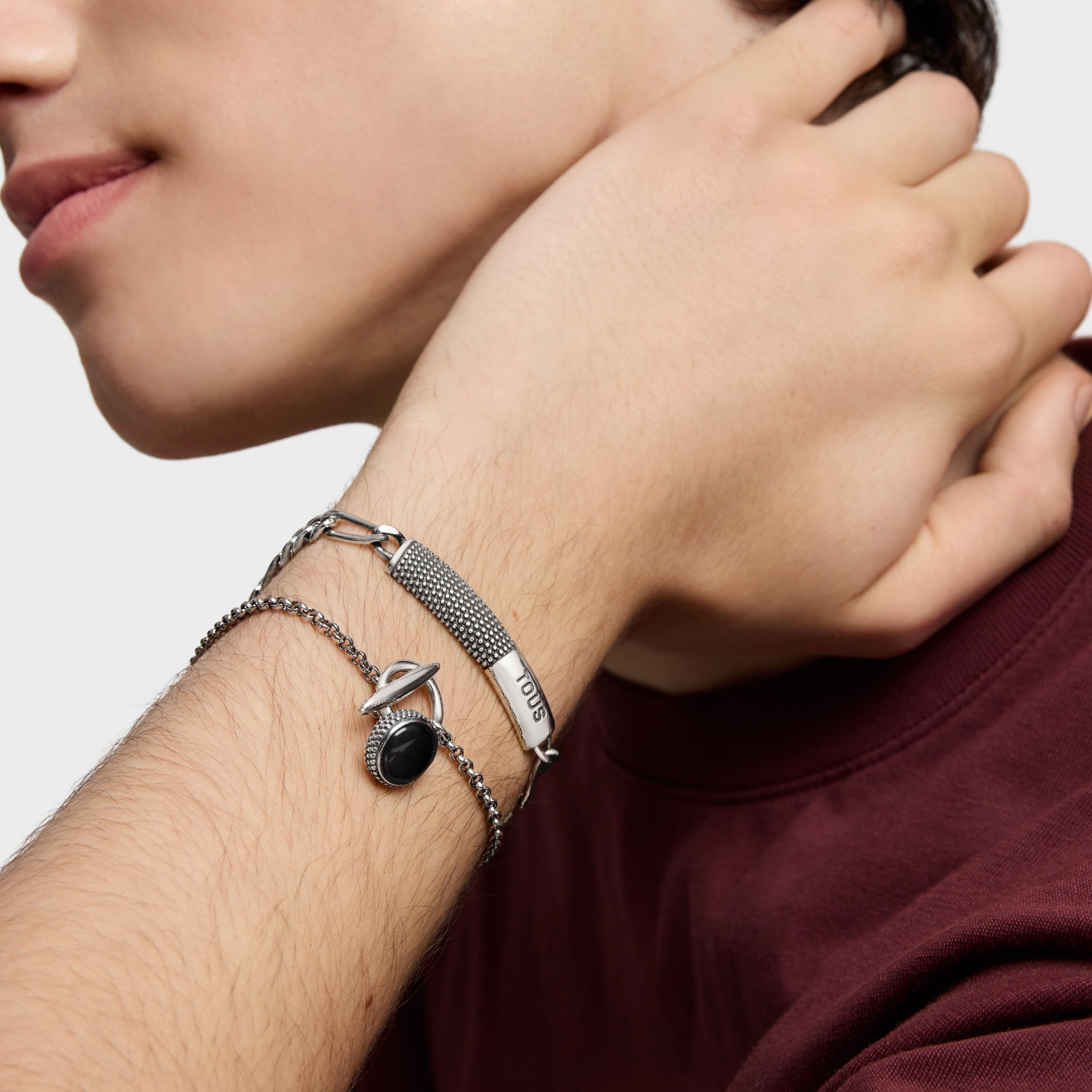 Aged silver chain Bracelet TOUS Man