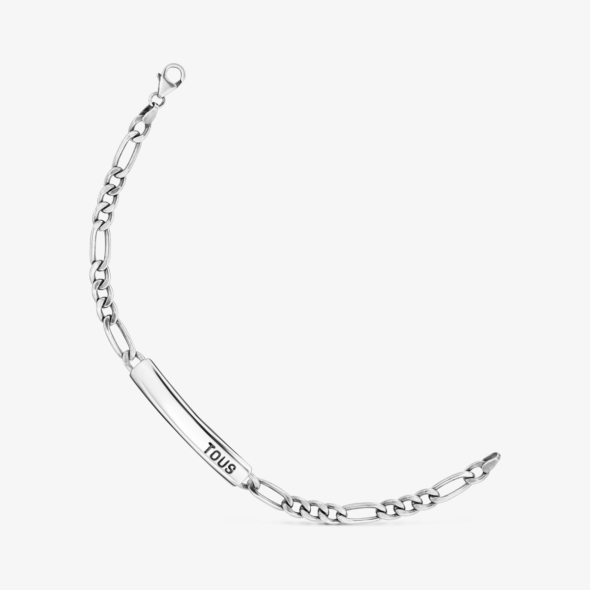 Tous - Pulsera Cadena Barbada De Plata Envejecida Tous Man - Plateado