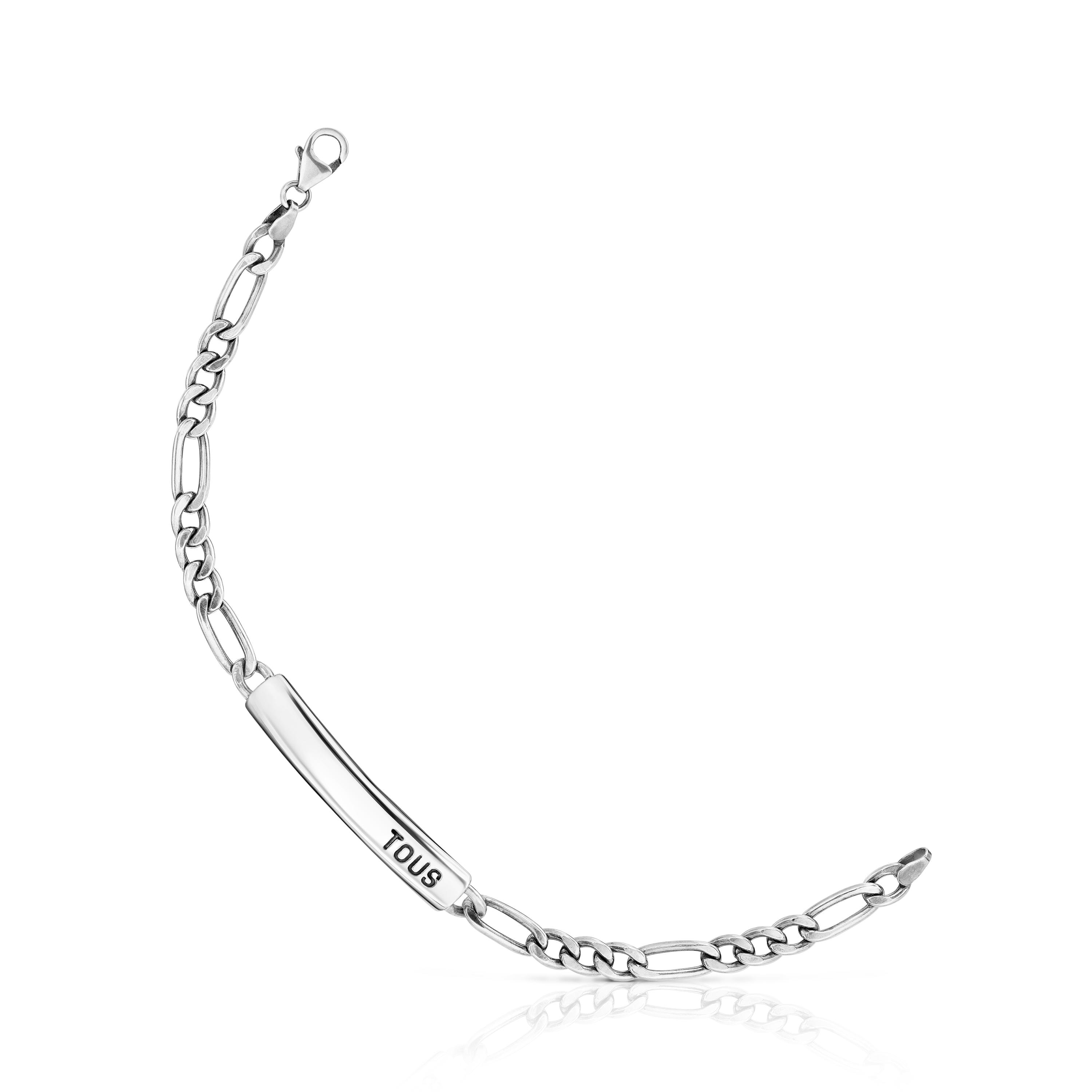 Aged silver curb chain Bracelet TOUS Man