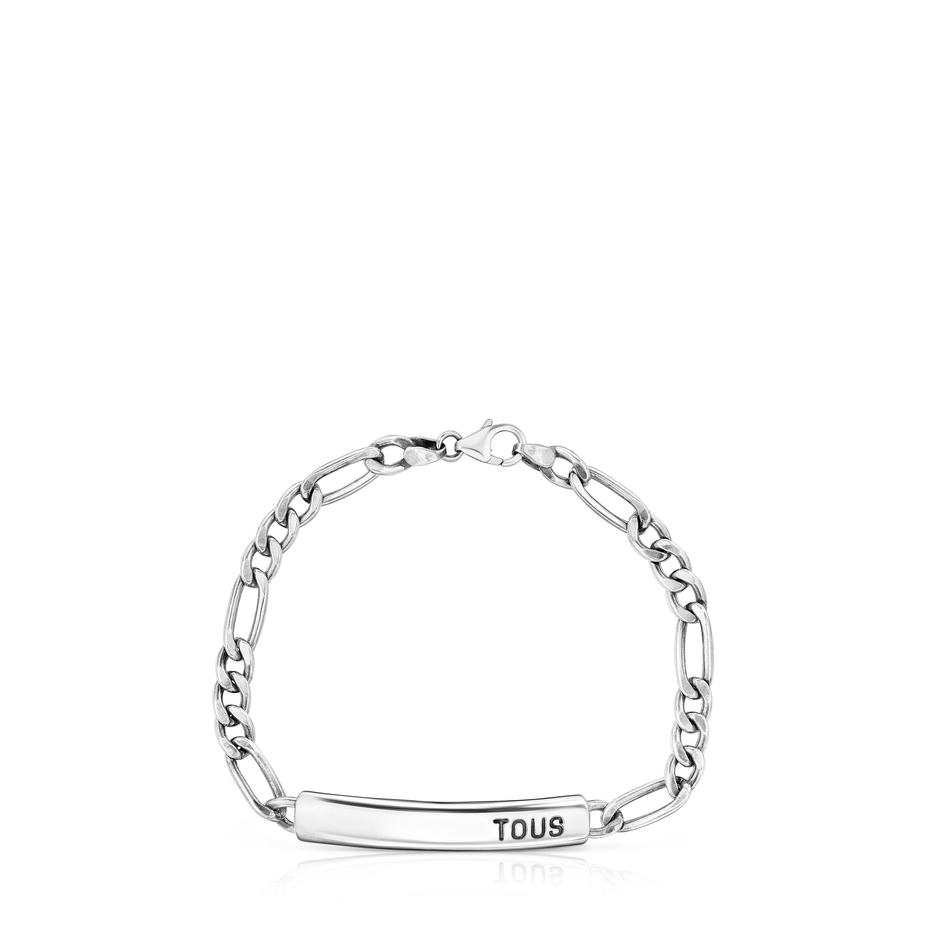 Aged silver curb chain Bracelet TOUS Man
