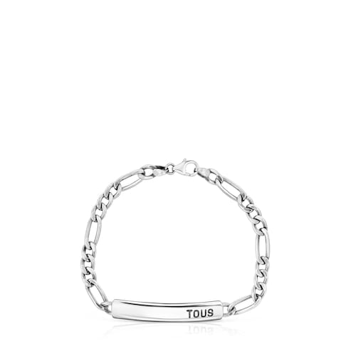 Pulsera cadena barbada de plata envejecida TOUS Man