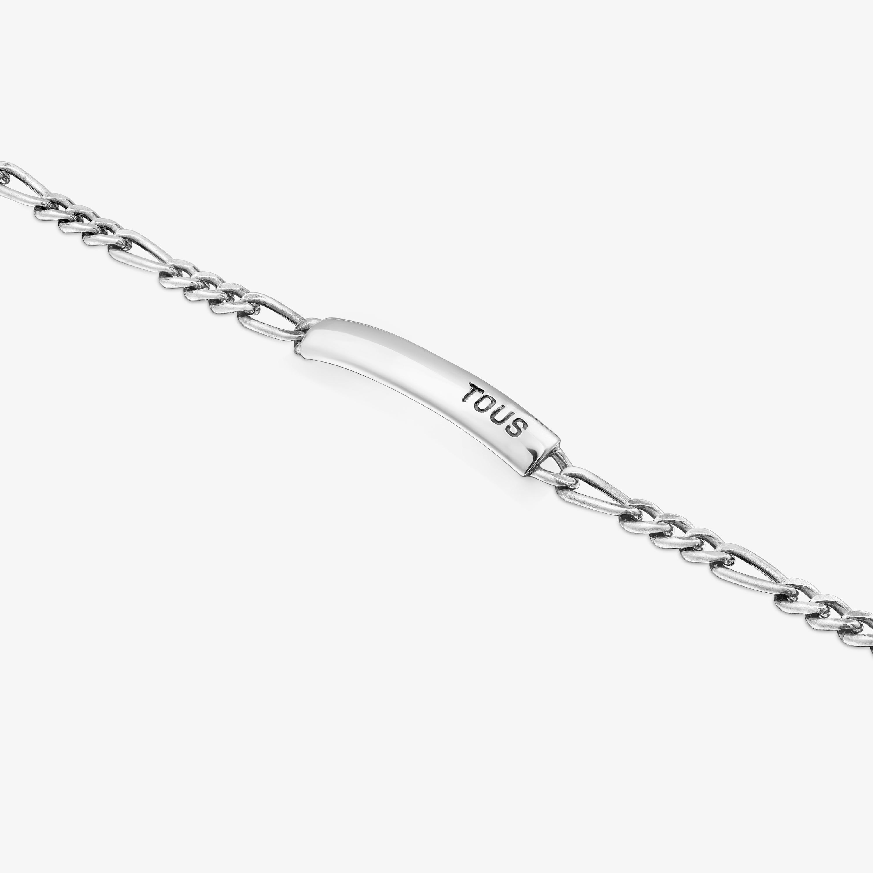 Aged silver curb chain Bracelet TOUS Man