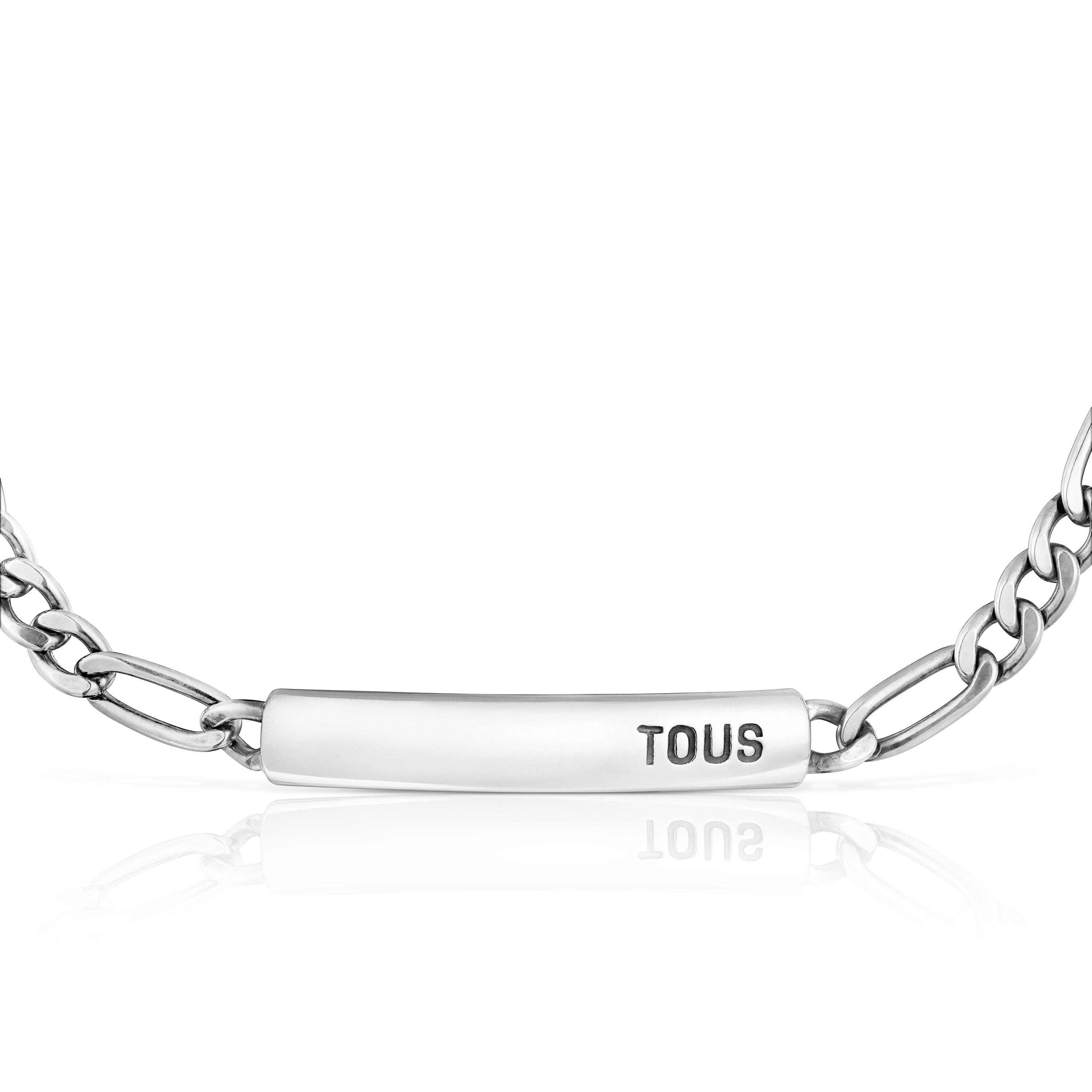 Aged silver curb chain Bracelet TOUS Man