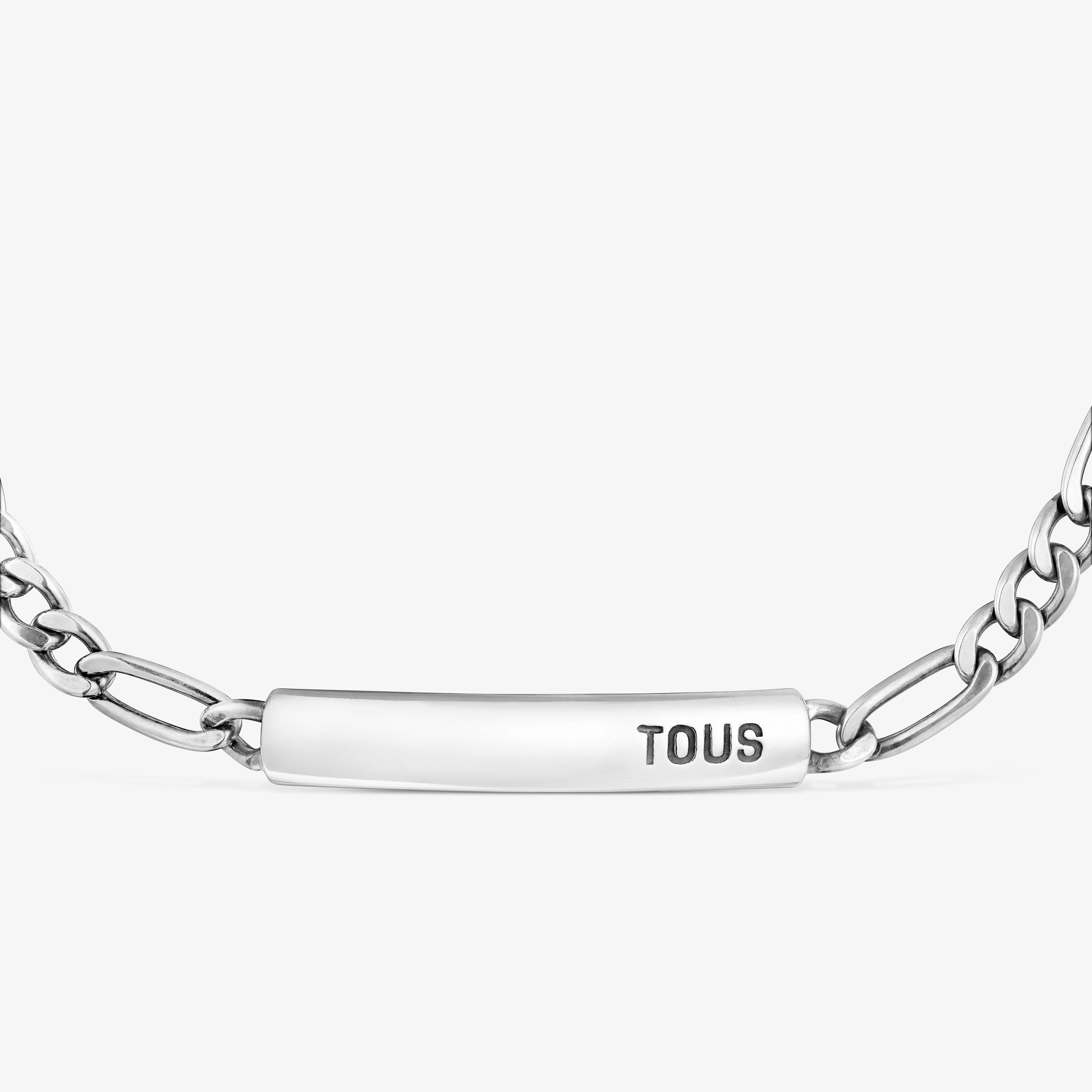 Aged silver curb chain Bracelet TOUS Man
