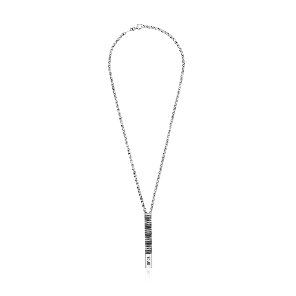 Short aged silver chain Necklace with tie pin detail TOUS Man Short aged silver chain Necklace with tie pin detail TOUS Man