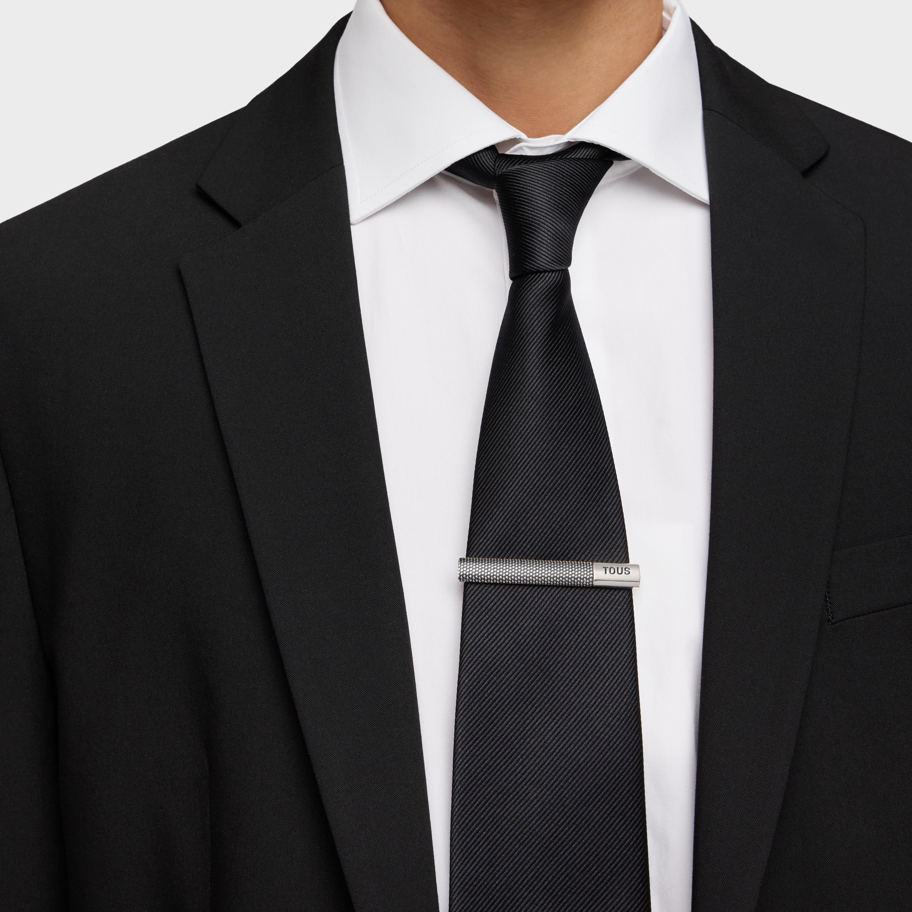 Short aged silver chain Necklace with tie pin detail TOUS Man