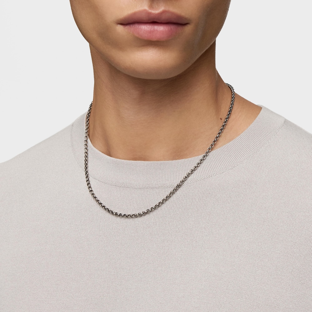 Short aged silver chain Necklace with tie pin detail TOUS Man Short aged silver chain Necklace with tie pin detail TOUS Man